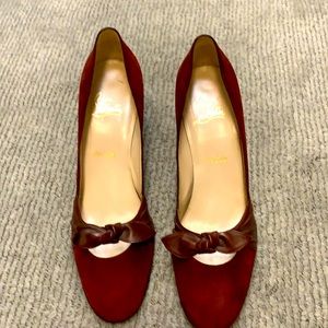 Christian Louboutin burgundy heels. size 41/US 10
